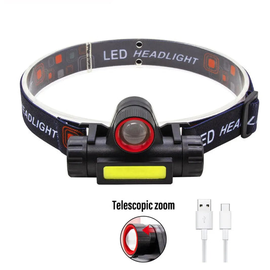 Rechargeable Fishing LED Headlamp Camping Headlight XPE COB Work Light