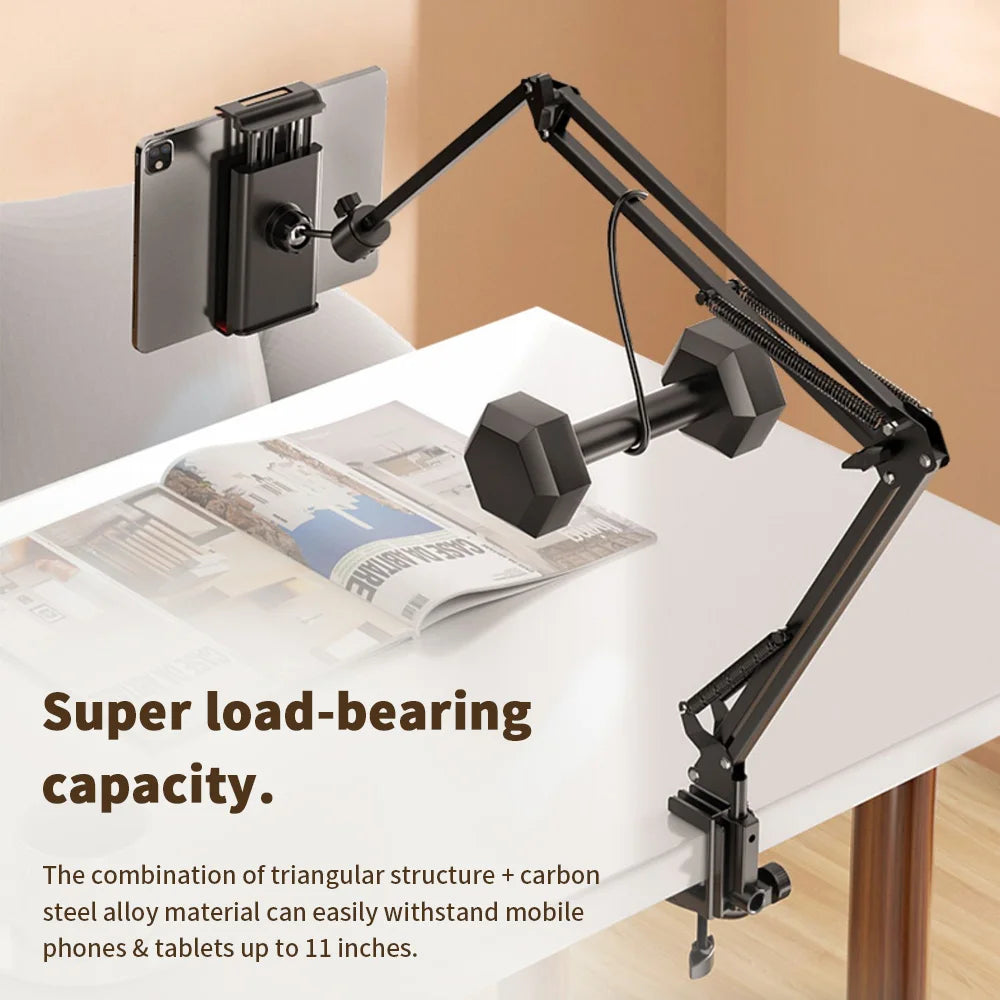 Tablet Holder for Bed with 90cm Metal Arm 360° Rotating Bed Tablet