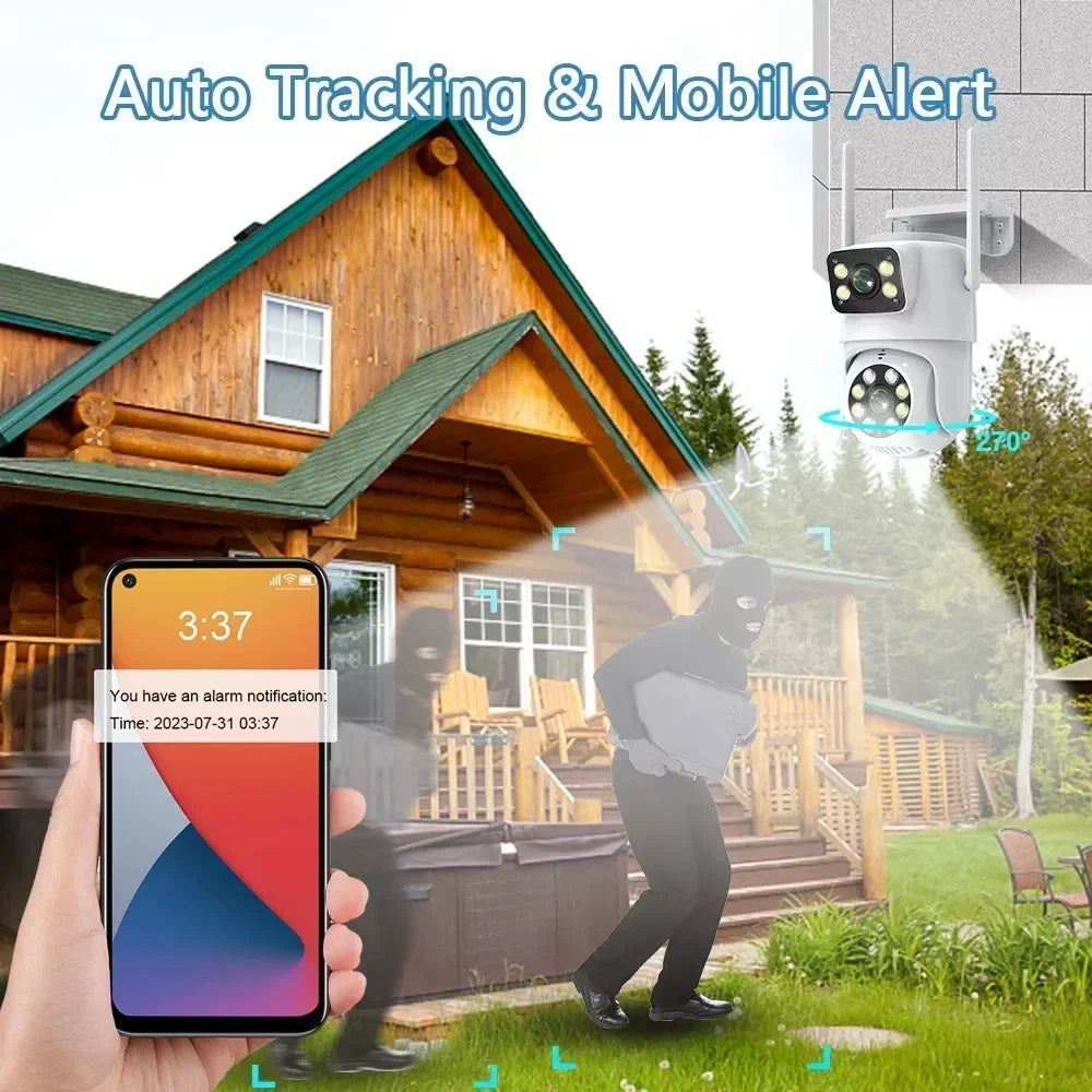 4K 8MP Dual Lens PTZ WIFI Camera Full HD Dual Screen Ai Human Auto