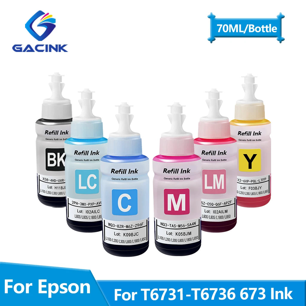 664 673 T673 Refill Dye Ink For Epson Eco Tank L805 L850 L810 L800