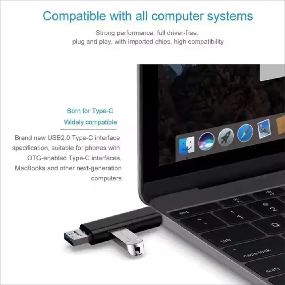 New 5 in 1 Multifunction USB 2.0 Type C USB Micro USB SD TF Memory