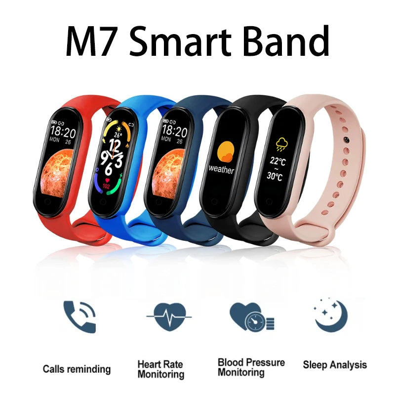M7 Smart Band Watch Silicone Heart Rate Smart Band Varied Dials