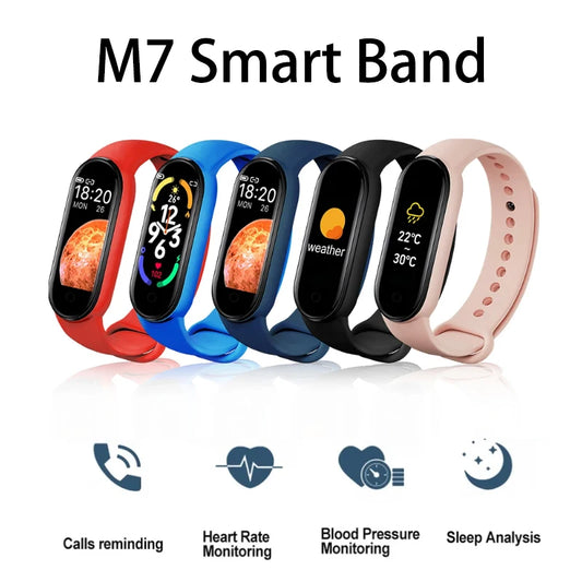 M7 Smart Band Watch Silicone Heart Rate Smart Band Varied Dials