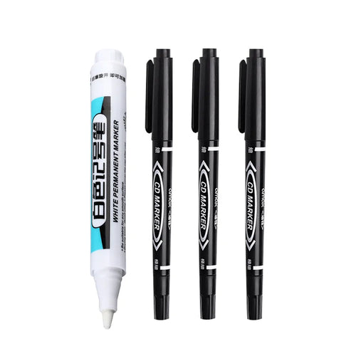 1/4Pcs White Permanent Paint Pen set for Wood Rock Plastic Leather