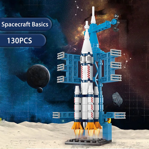 Children's toy building blocks large space rocket children's puzzle