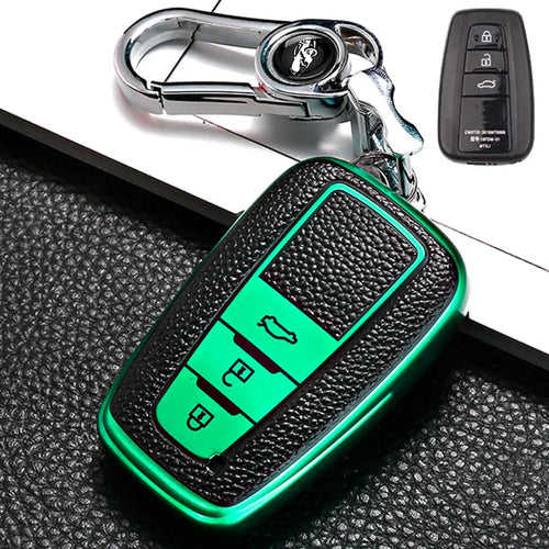 Leather Style Car Remote Key Case Cover Fob For Toyota Prius Camry