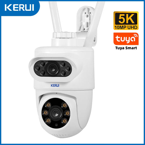 KERUI Outdoor 10MP 5K HD Dual Lens WiFi IP Camera Tuya Smart PTZ