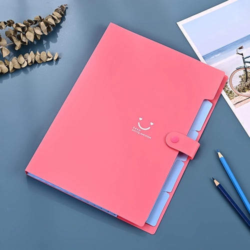 New Minimalist Accordion Bag For Cute And Smiling File Storage, With