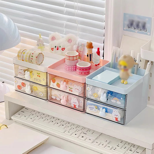 1PC Cartoon Storage Box Stationery Large Capacity Pen Holder