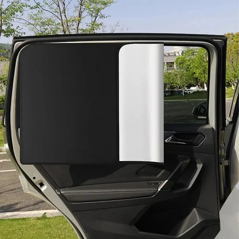 2Pcs Car Side Window Sun Shade Magnet Privacy Curtains UV Reflection