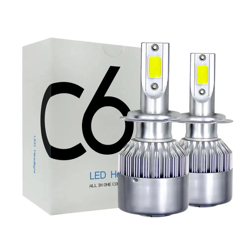 2pcs C6 72W H11 H4 Hi/Lo H1 H7 COB LED H11 HB3 9005 HB4 9006 Car