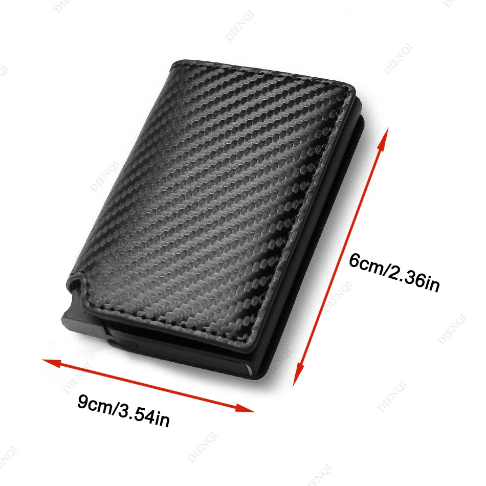 Rfid Aluminum Men Wallet Card Holders Purse Carbon Fiber Men Business