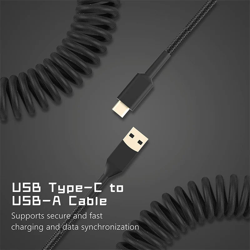 3M Type C Mechanical Keyboard Coiled Cable USB Keyboard Wire