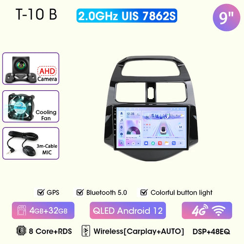 JMCQ 9" Car Stereo Radio For Chevrolet Spark Beat Matiz Creative 2010