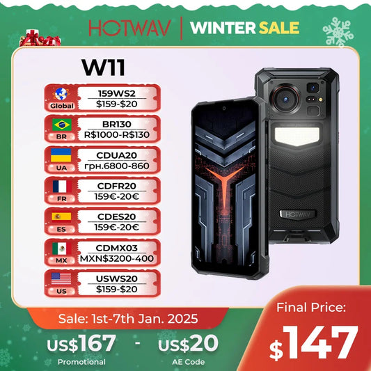 [World Premeire] HOTWAV W11 Rugged Phone 20800mAh 280LM Flashlight