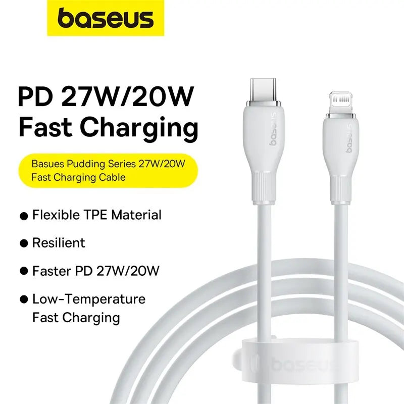 Baseus TPE USB C Cable For iPhone 14 13 12 11 Pro Max Xs 8 Plus iPad
