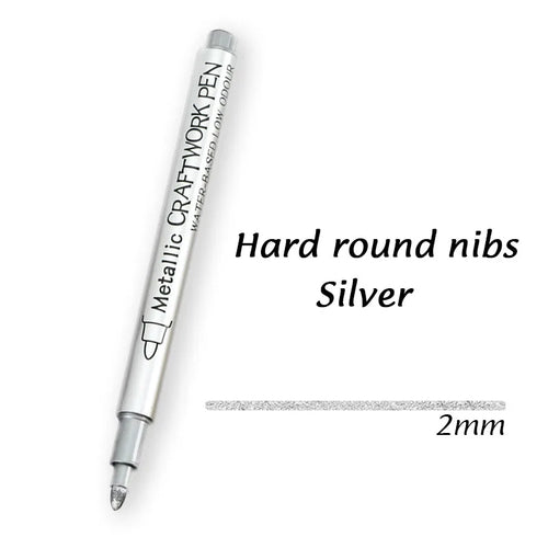 1/2Pcs Brush Metallic Marker Pens Gold Silver Permanent Art Markers