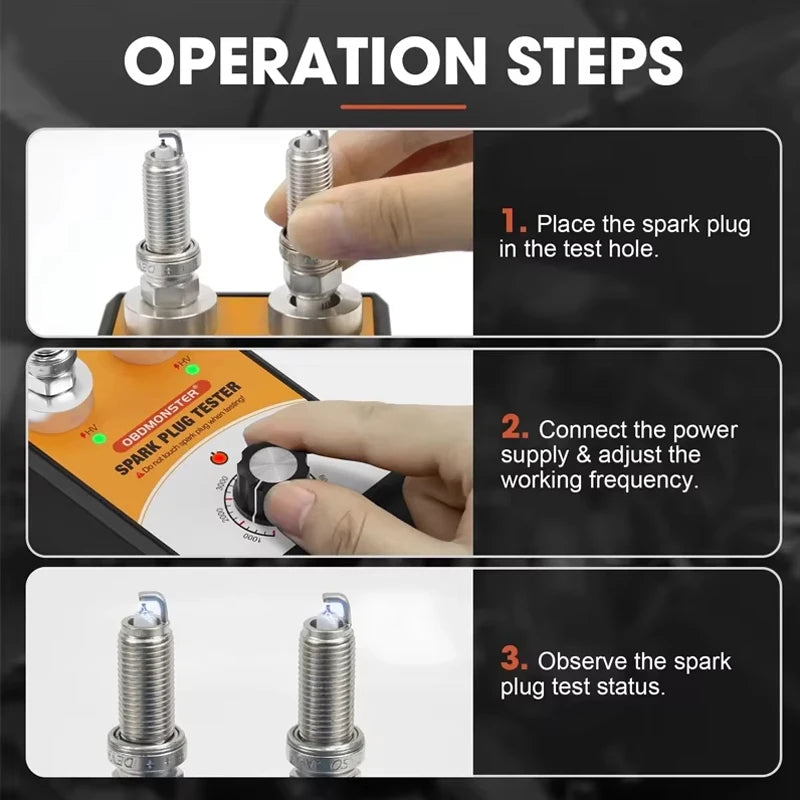 Automobile Spark Plug Tester Double Hole 0-6000rpm Working Frequency