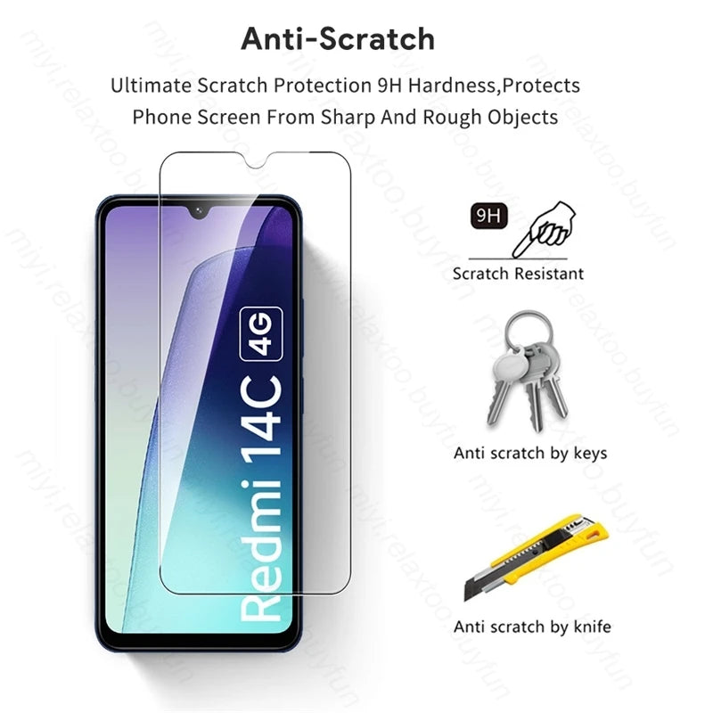 4 In 1 Protective Glass for Xiaomi Redmi 14C 4G Screen Protector Lens