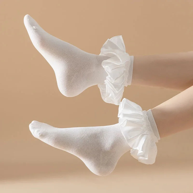Lolita Kawaii Ruffle Socks Women JK Sweet Girls Cute Princess Socks