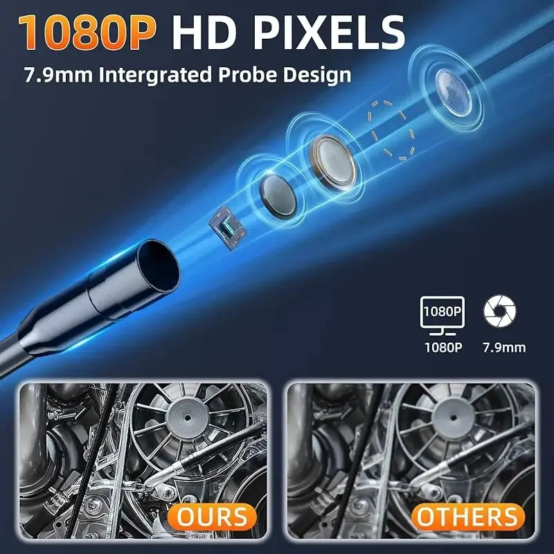 Industrial Endoscope Camera 8mm HD1080P 4.3inch IPS Screen 1080P Pipe