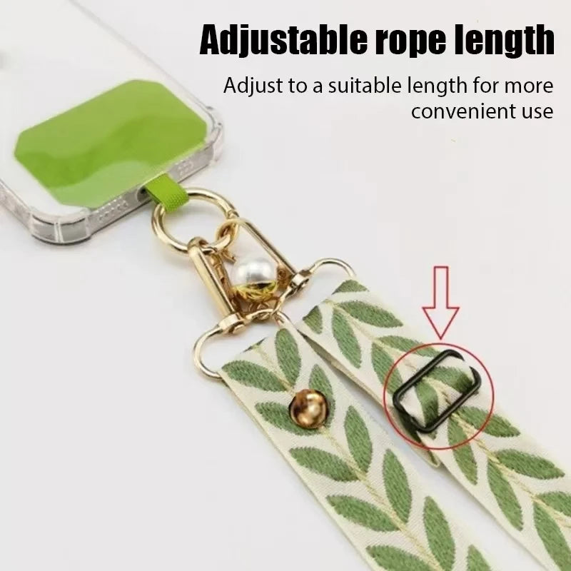 Adjustable Crossbody Long Mobile Phone Lanyard Wide Cloth Anti-Lost