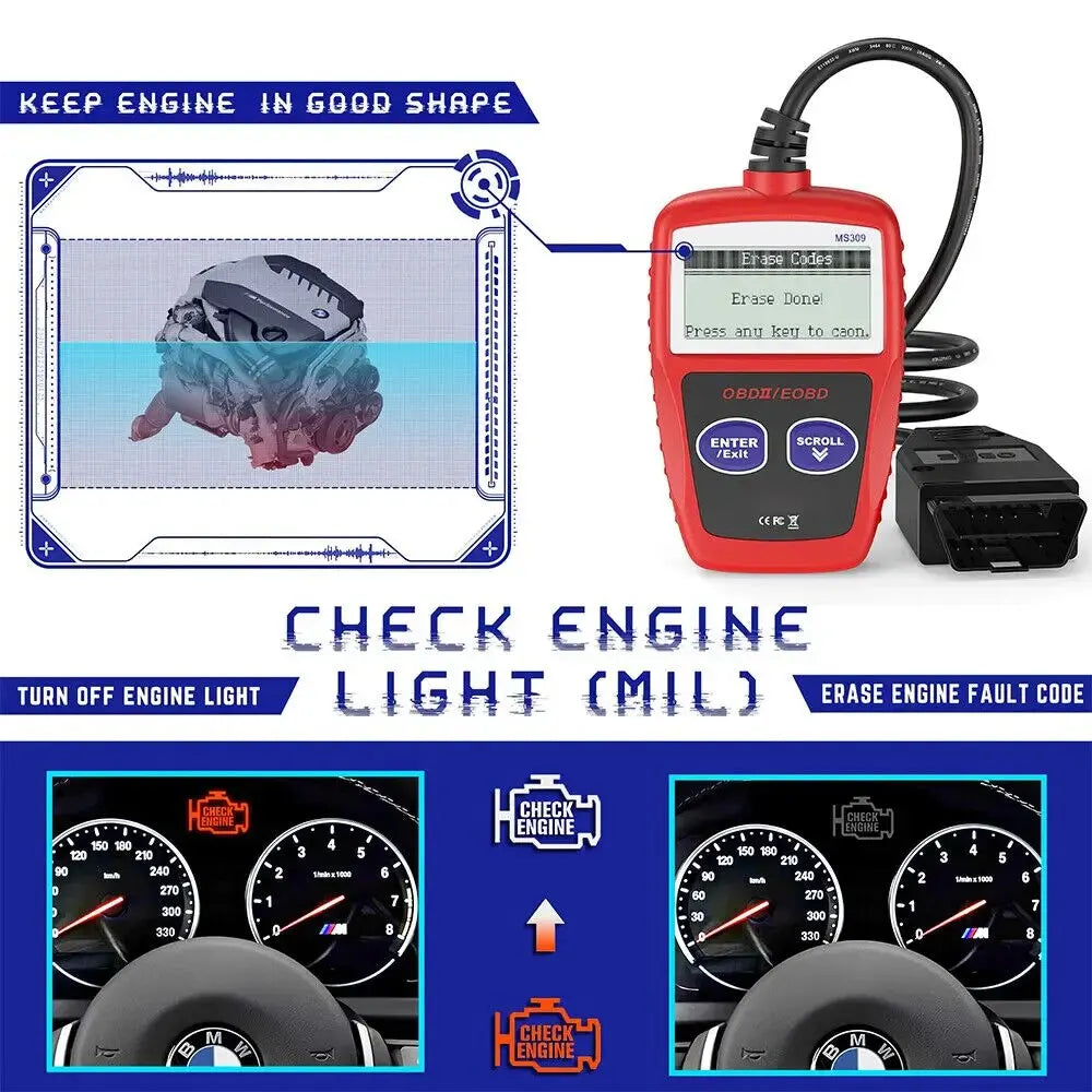 MS309 Car Fault Code Reader Accurate Engine Diagnostic Scanner