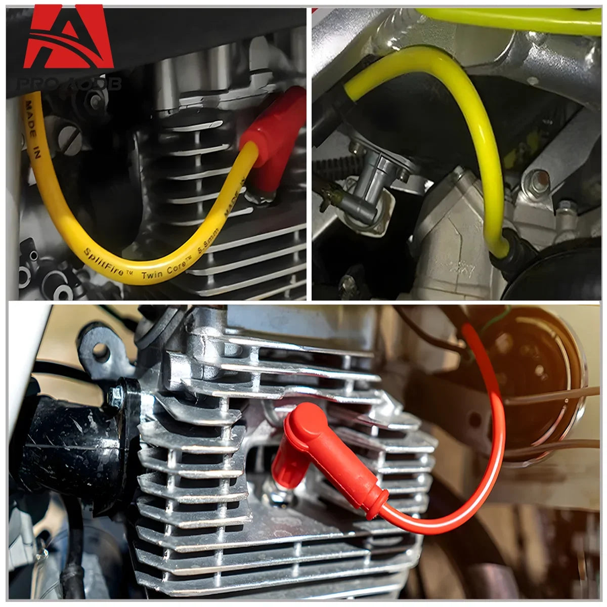 Universal Motorcycle Ignition Coil Spark Plug Iridium Power Cable For