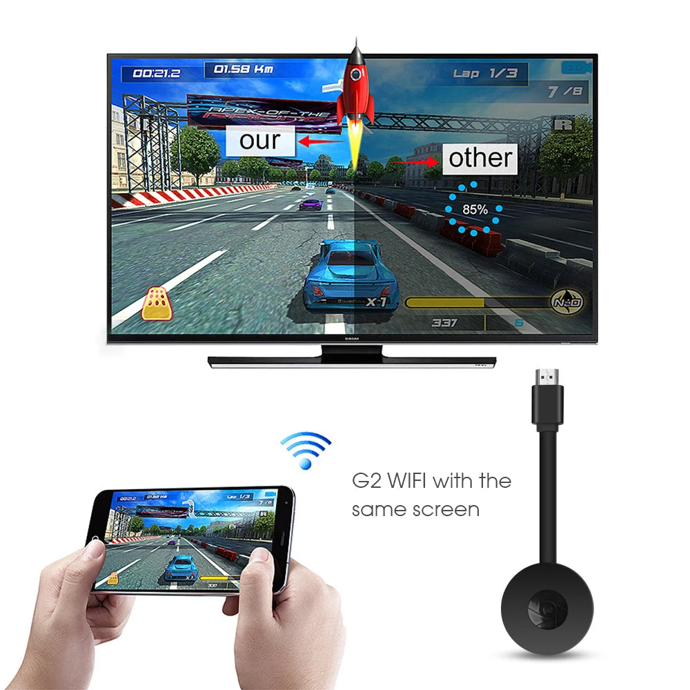 To TV 2.4G 4K Wireless WiFi Mirroring TV Stick HDMI Adapter 1080P