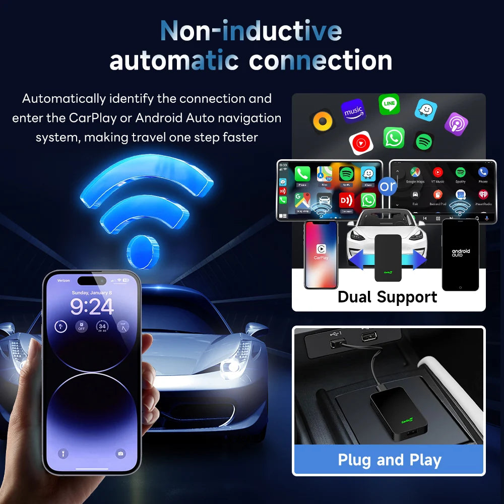 CarlinKit 5.0 2air Mini Wireless Android Auto Wired To Wireless