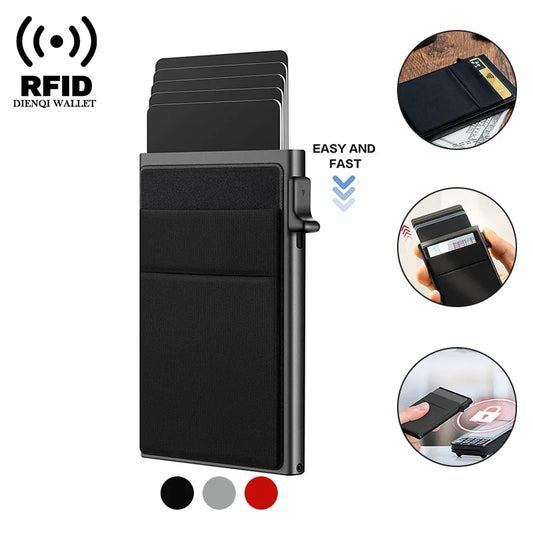 Rfid Credit Card Holder Men Thin Slim Mini Minimalist Wallets Luxury