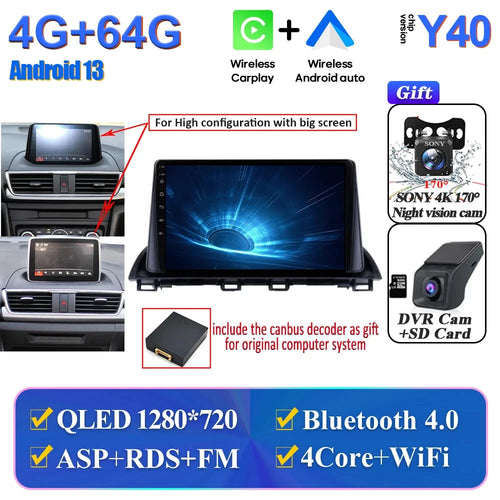 Car Multimedia Android For Mazda 3 Axela 2014-2017 2018 2019 Head Unit