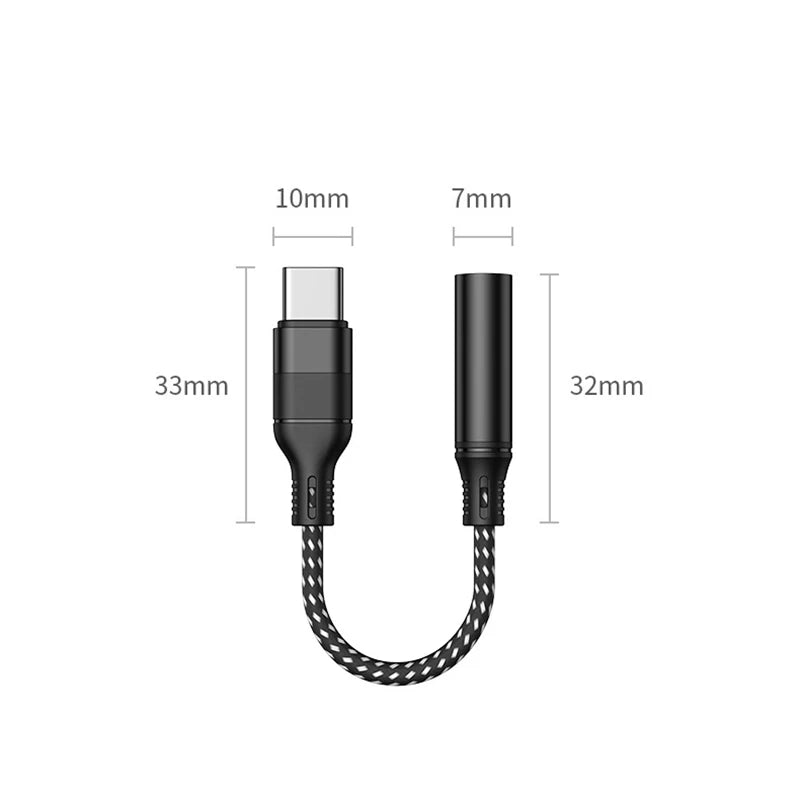 Audio Interface USB Type C to 3.5mm Jack Earphone Adapter Headphone