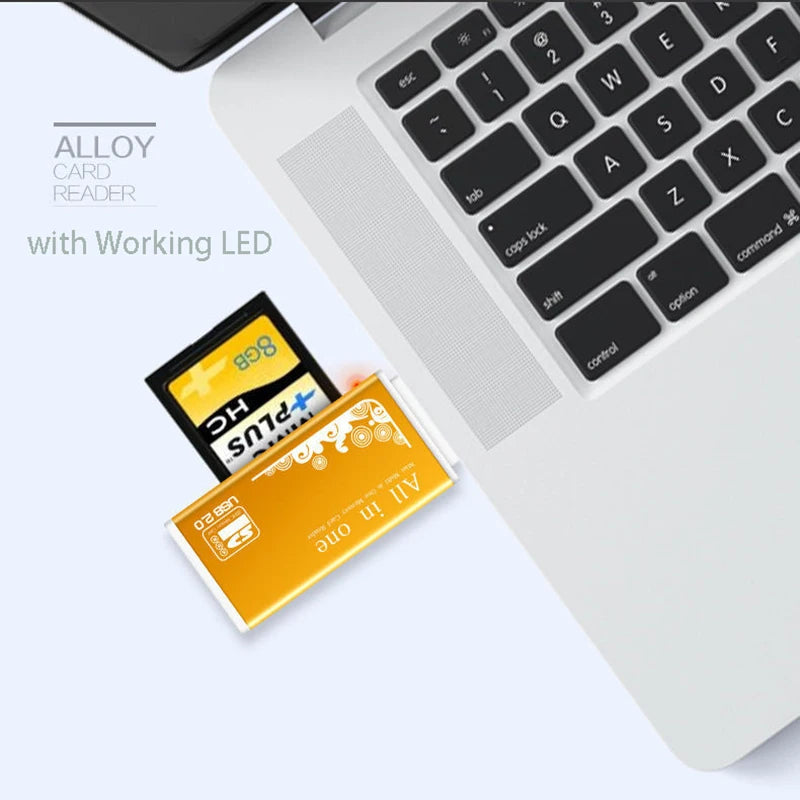 Alloy Card Reader 4 Ports USB2.0 Micro SD TF M2 MS Pro Duo MMC SDHC DV