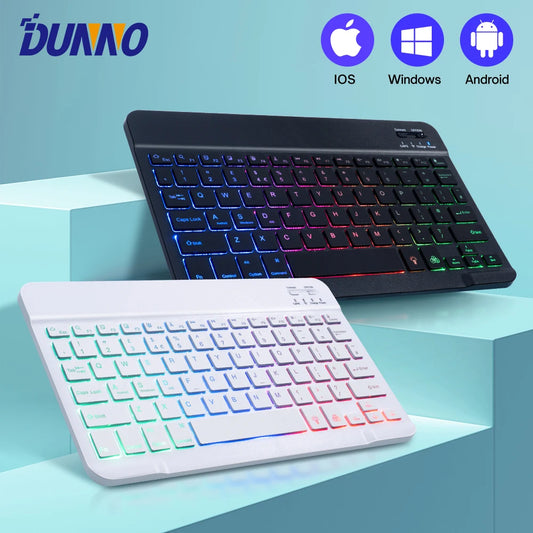 RGB Backlit Keyboard For Tablet iPad Phone PC Android IOS Windows