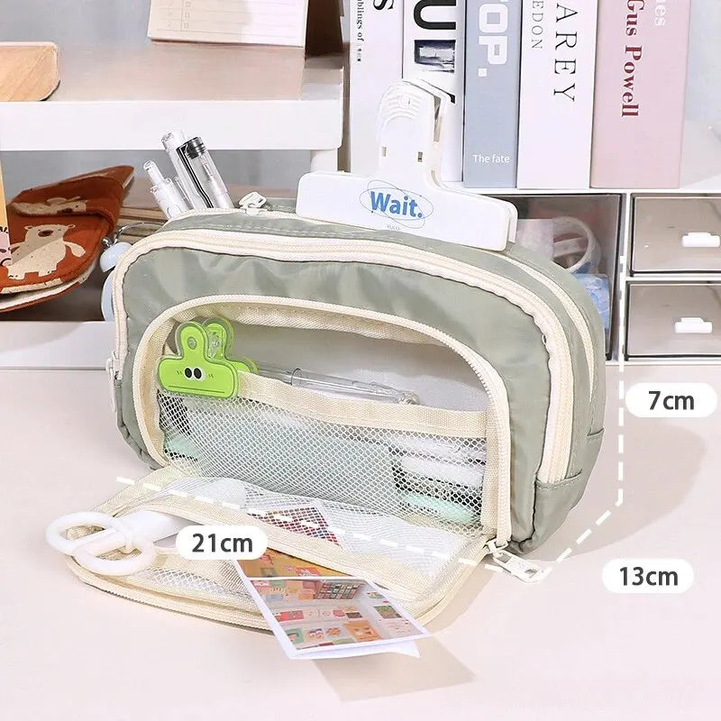 1pc Stationery Bag Pencil Case Large Capacity Pen Case Stationery Box