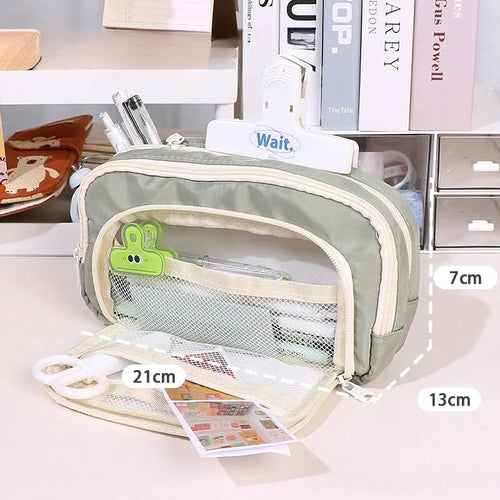 1pc Stationery Bag Pencil Case Large Capacity Pen Case Stationery Box