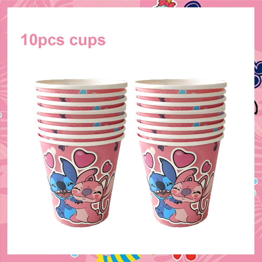 Disney Pink Lilo Stitch and Angel Birthday Party Decoration