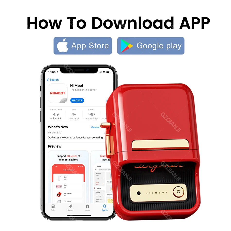 Niimbot B21 Label Sticker Printer Portable Thermal Wireless Bluetooth
