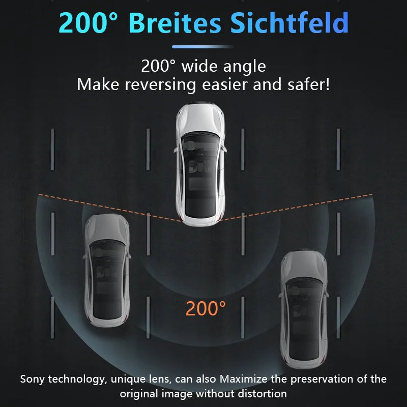 AHD 1920x1080P Car Rear View Camera 200° For Fisheye Golden Lens Full