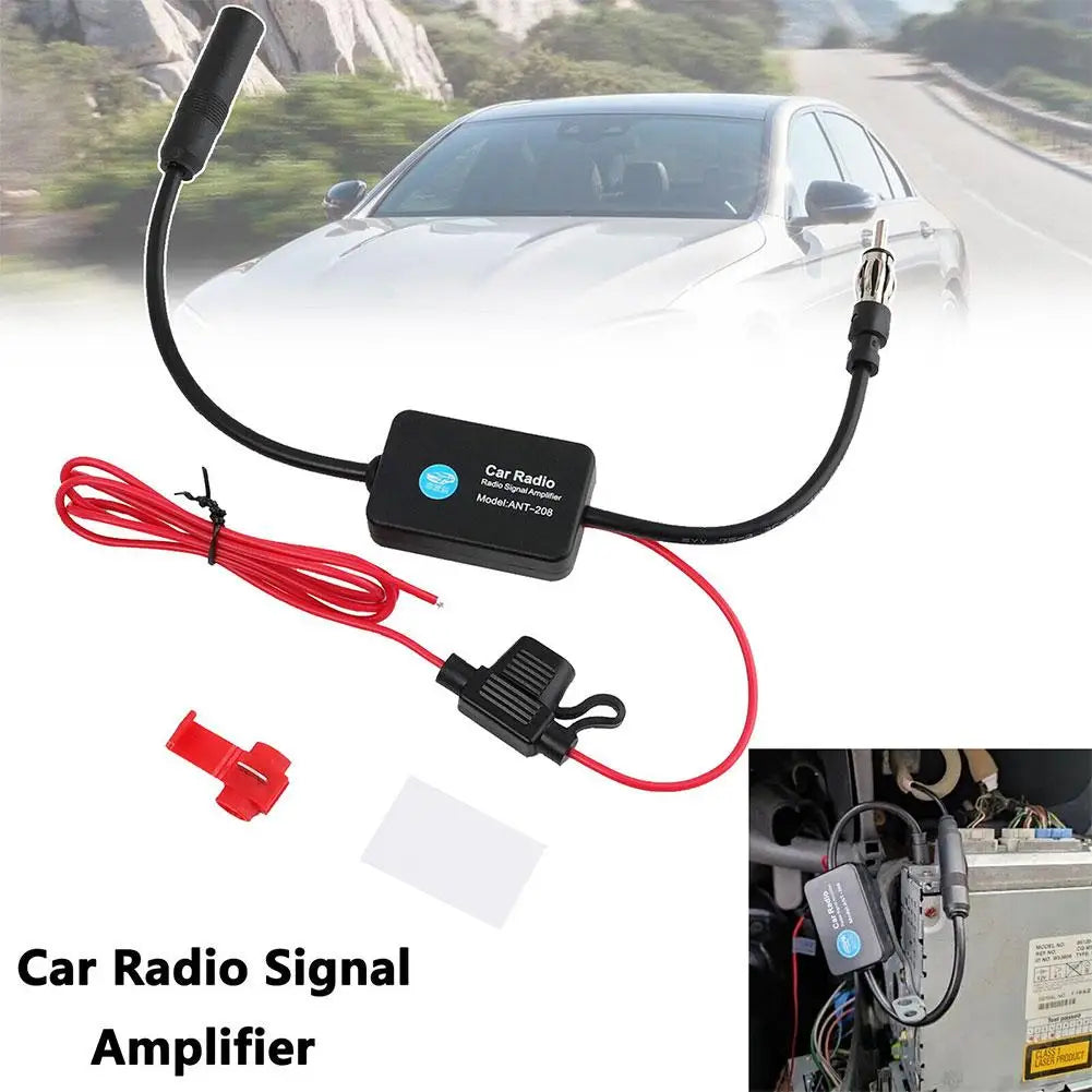 Auto Car Radio FM Antenna Signal Booster Amplifier Universal 12V FM