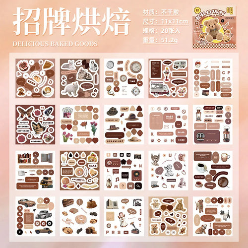 20 pcs INS Aesthetic Landscape Sticker Book DIY Journal Decoration Art