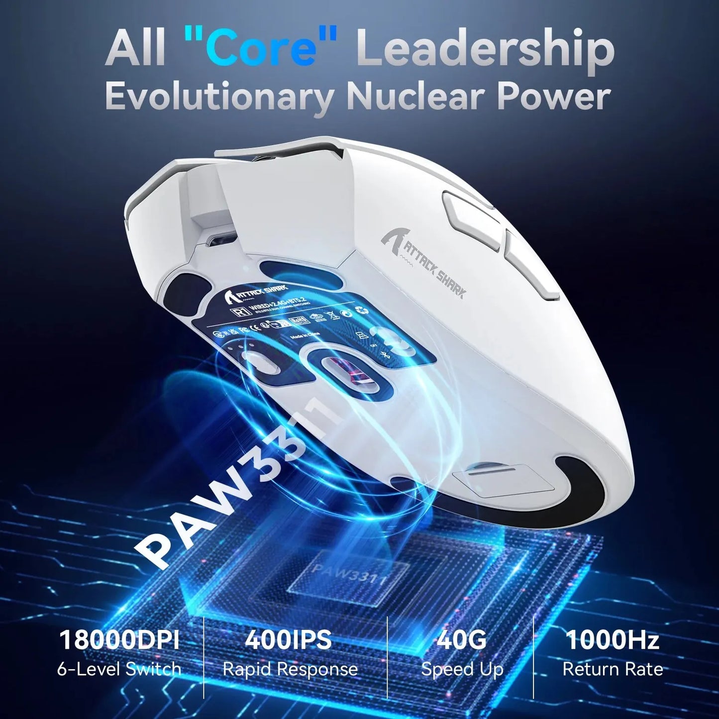 R1 Superlight Mouse Bluetooth 2.4G Wireless Gaming Mouse PixArt