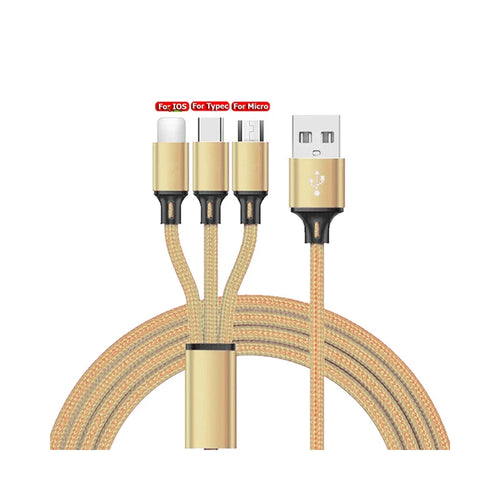Weaving One to Three Data Cables Usb Port Multiple 3In1 Micro USB Type