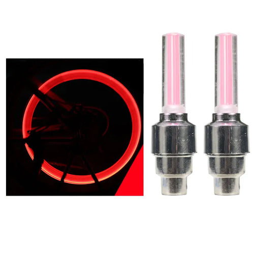 4Pcs Motorcycle Car Bicycle Tire Valve Caps Light LED Valve Cover Neon
