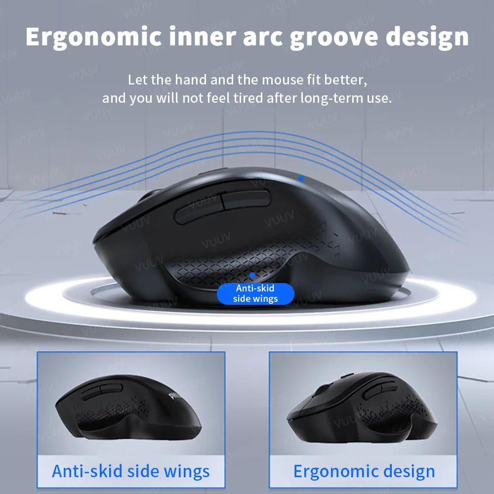 Ergonomic Rechargeable Wireless Bluetooth Mouse for PC Computer Laptop