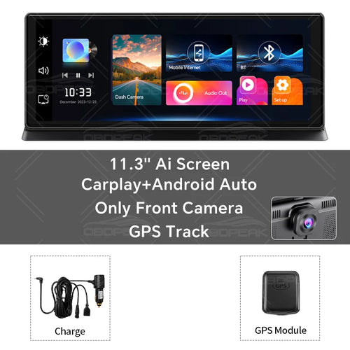 K2 Pro 11.3" Car DVR 4K Camera Wireless Carplay Android auto Ai Screen