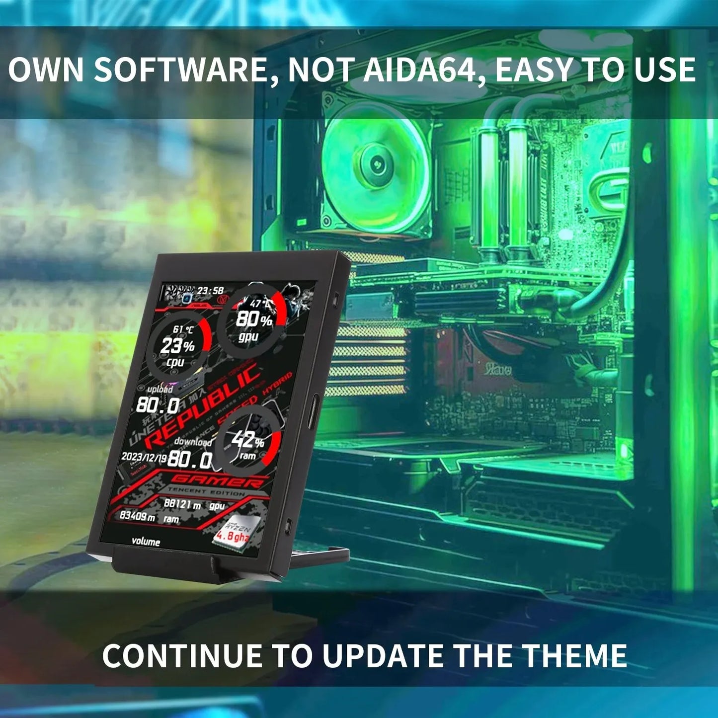 New 3.5 Inch IPS TYPE-C Secondary Screen Computer CPU GPU RAM HDD