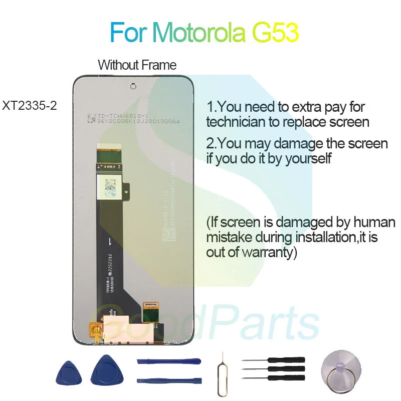 For Motorola G53 LCD Display Screen 6.5" XT2335-2 Moto G53 Touch