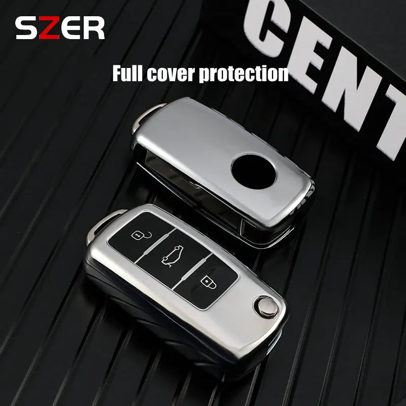 TPU Car Key Case Cover Shell Fob For Volkswagen VW Polo Golf Passat